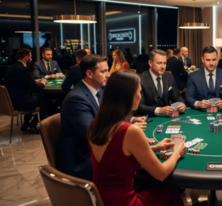 Stół pokerowy podczas eleganckiego wydarzenia TRG ELEVATOR Grzegorz Pizun